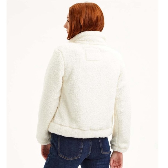 NWT Steve Madden Off-White Fleece Snap Up Jacket Woman’s Plus Size 3X - Picture 2 of 4